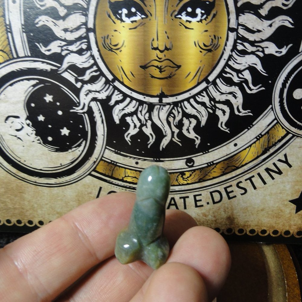 Green Rhyolite Crystal Stone~Cute Detailed Phallus~Fertility~Love~Funny …